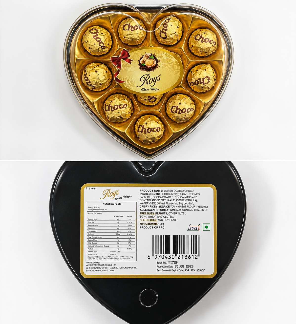 Roys Heart Shaped Choco Wafer Gift Box – 12 Pcs 2